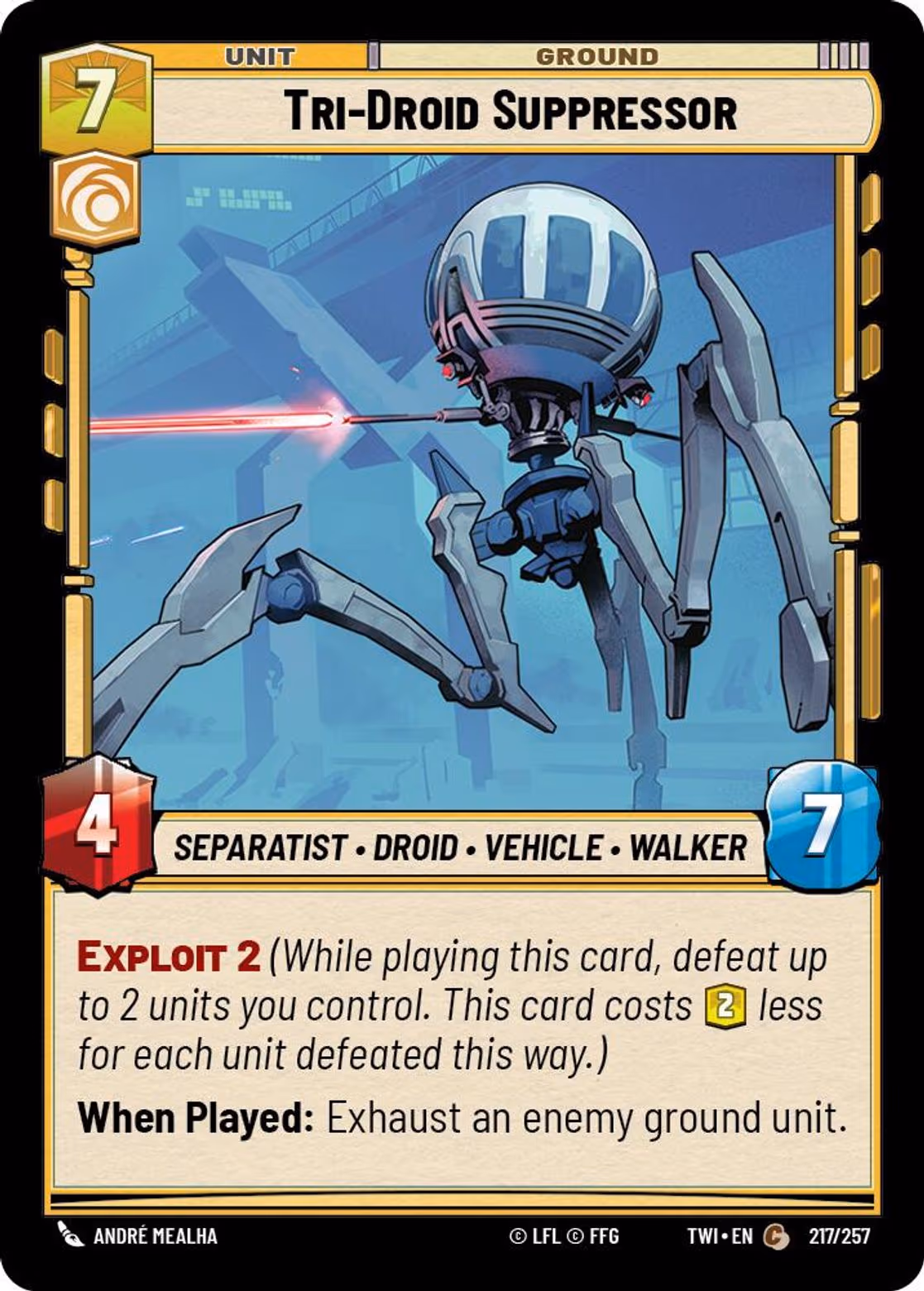 Tri-Droid Suppressor TWI-217 Star Wars Unlimited card