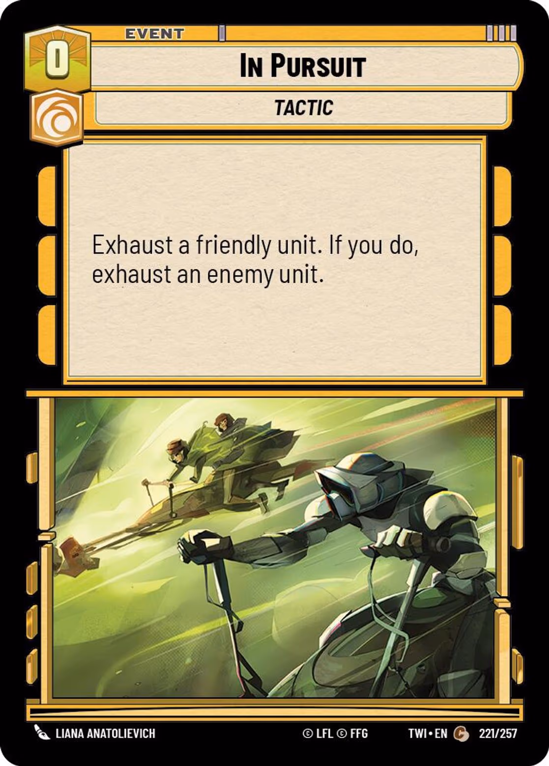 In Pursuit TWI-221 Star Wars Unlimited card