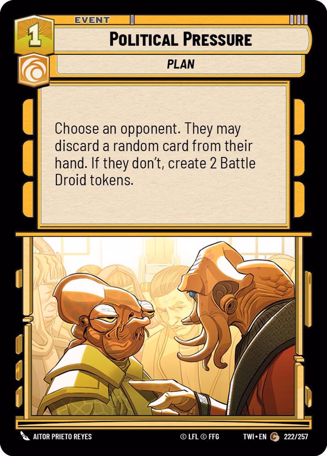 Political Pressure TWI-222 Star Wars Unlimited card
