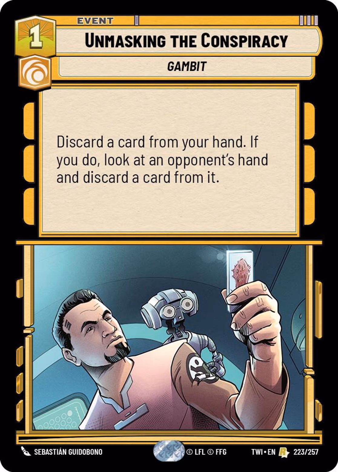 Unmasking the Conspiracy TWI-223 Star Wars Unlimited card
