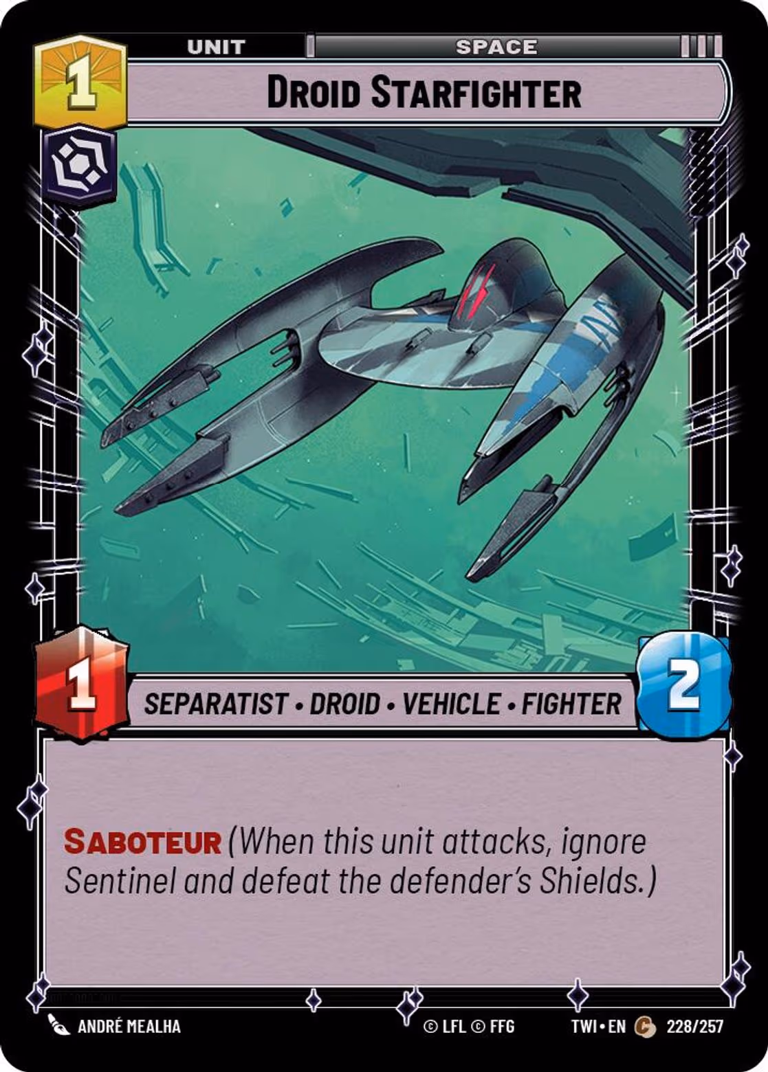 Droid Starfighter TWI-228 Star Wars Unlimited card