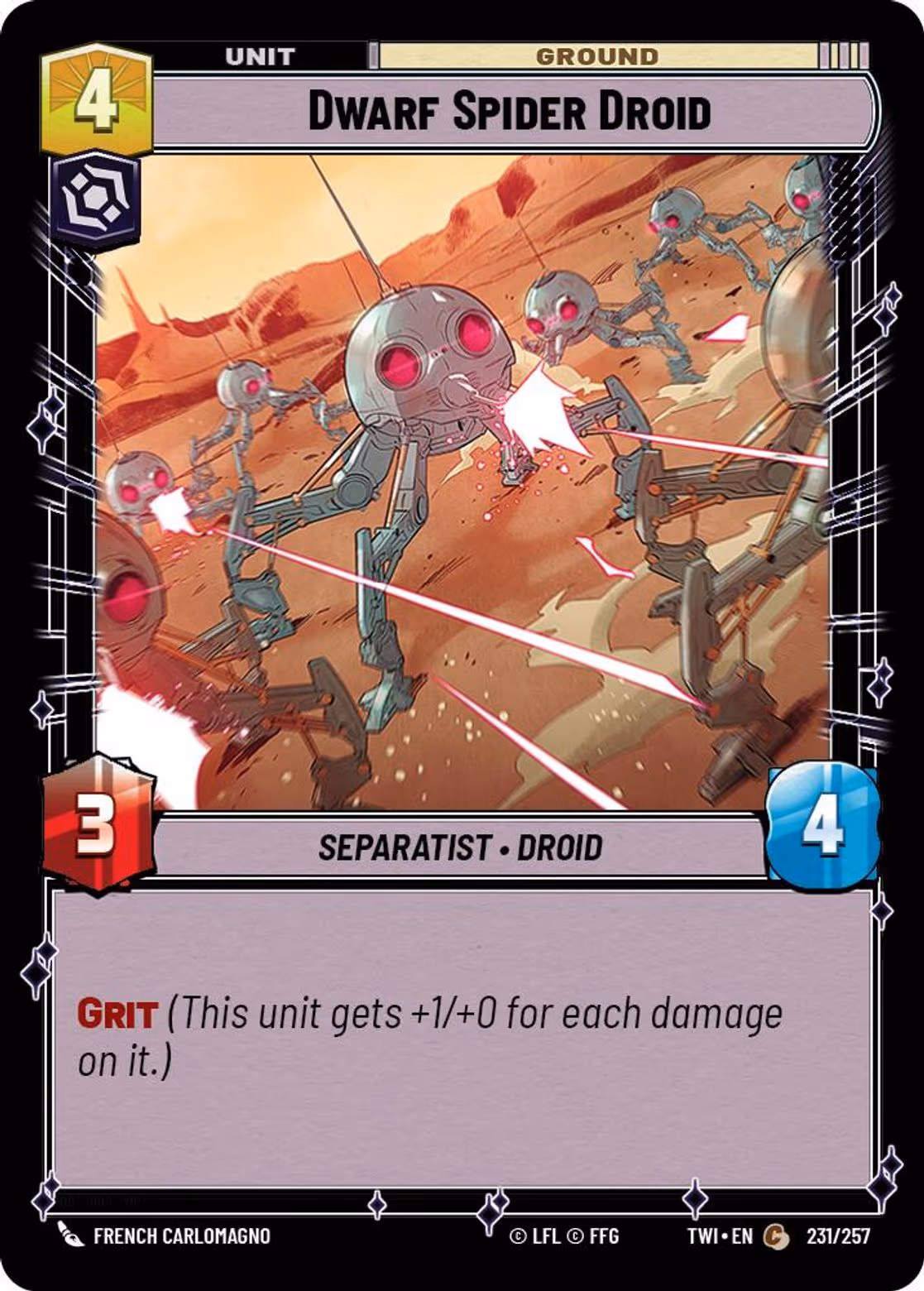 Dwarf Spider Droid TWI-231 Star Wars Unlimited card