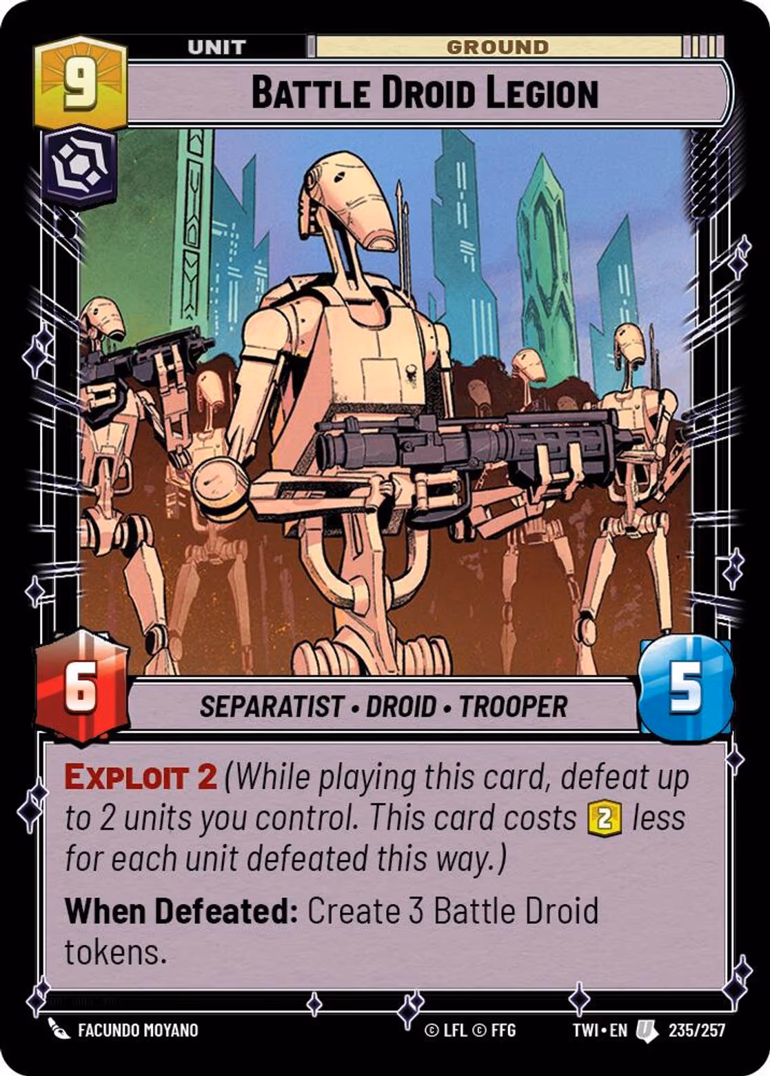Battle Droid Legion TWI-235 Star Wars Unlimited card