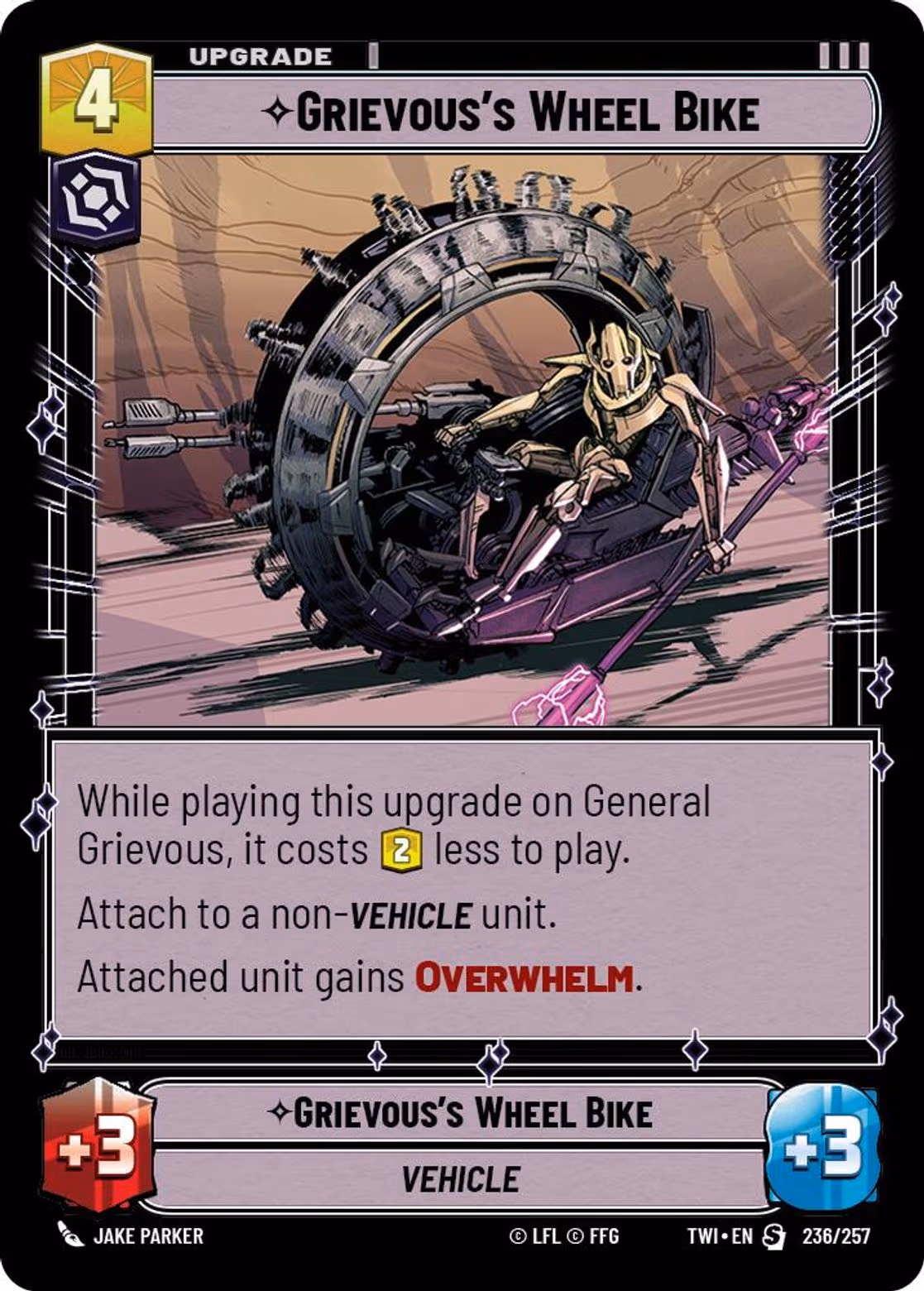 Grievous's Wheel Bike TWI-236 Star Wars Unlimited card