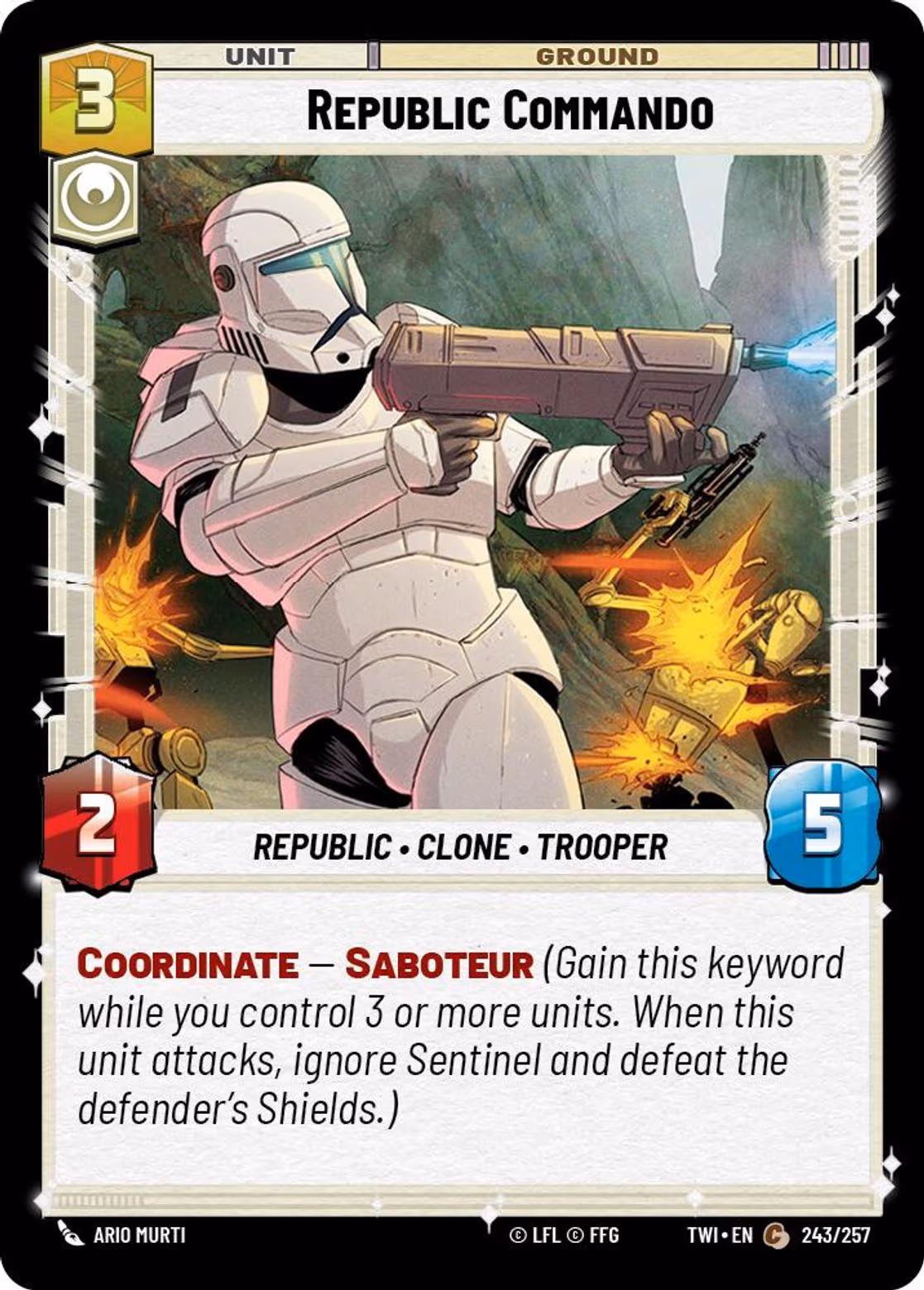 Republic Commando TWI-243 Star Wars Unlimited card