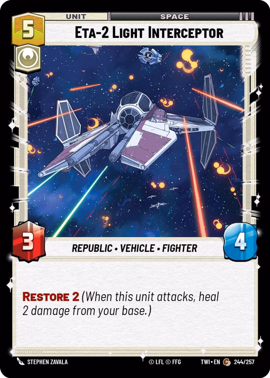 Eta-2 Light Interceptor TWI-244 Star Wars Unlimited card