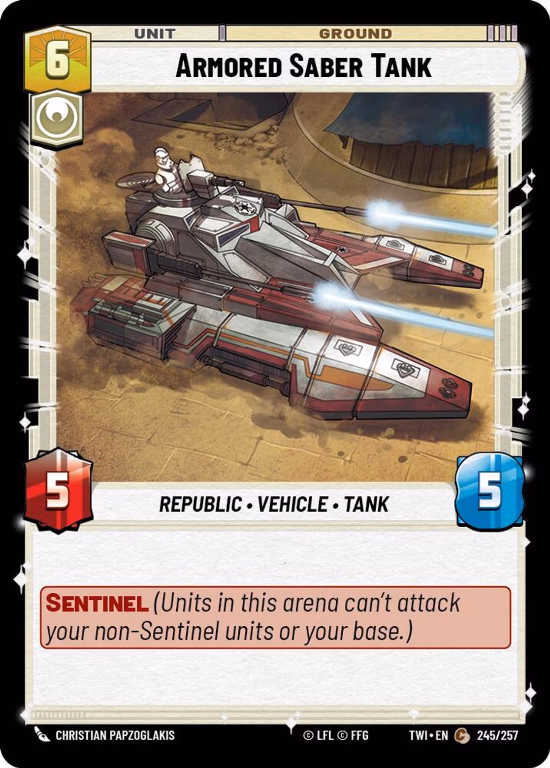 Armored Saber Tank TWI-245 Star Wars Unlimited card