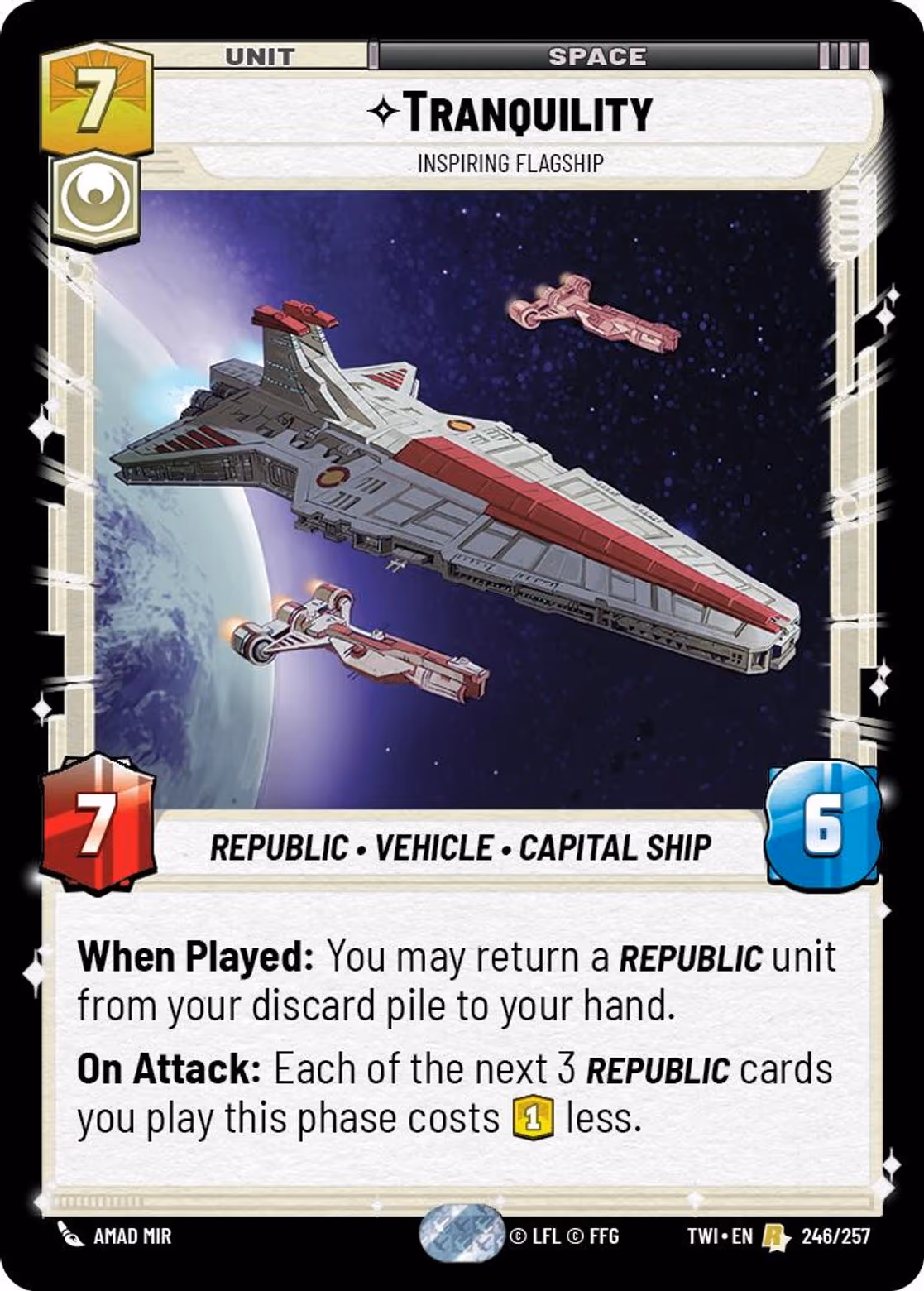 Tranquility - Inspiring Flagship TWI-246 Star Wars Unlimited card
