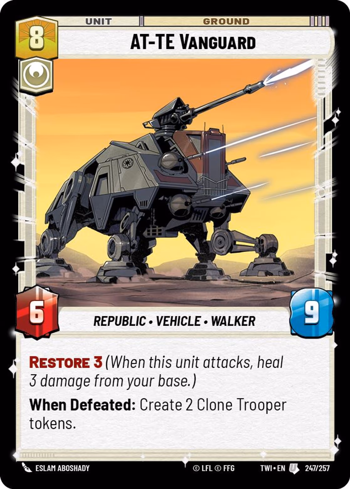 AT-TE Vanguard TWI-247 Star Wars Unlimited card