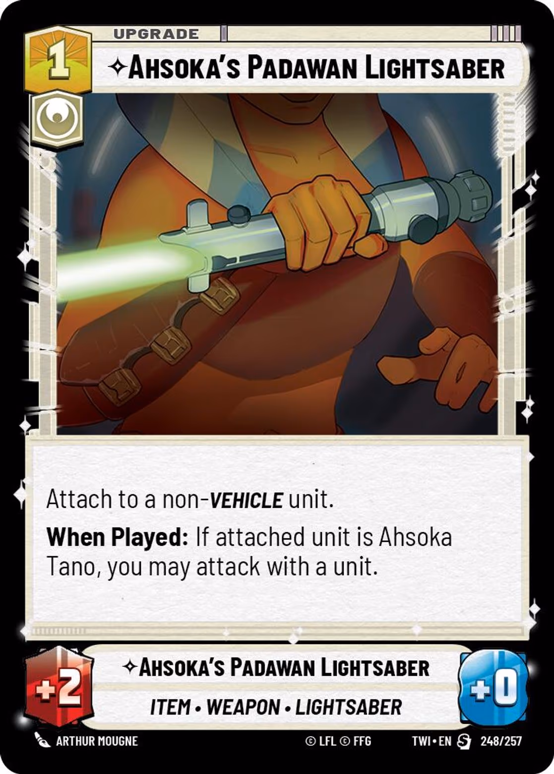 Ahsoka's Padawan Lightsaber TWI-248 Star Wars Unlimited card