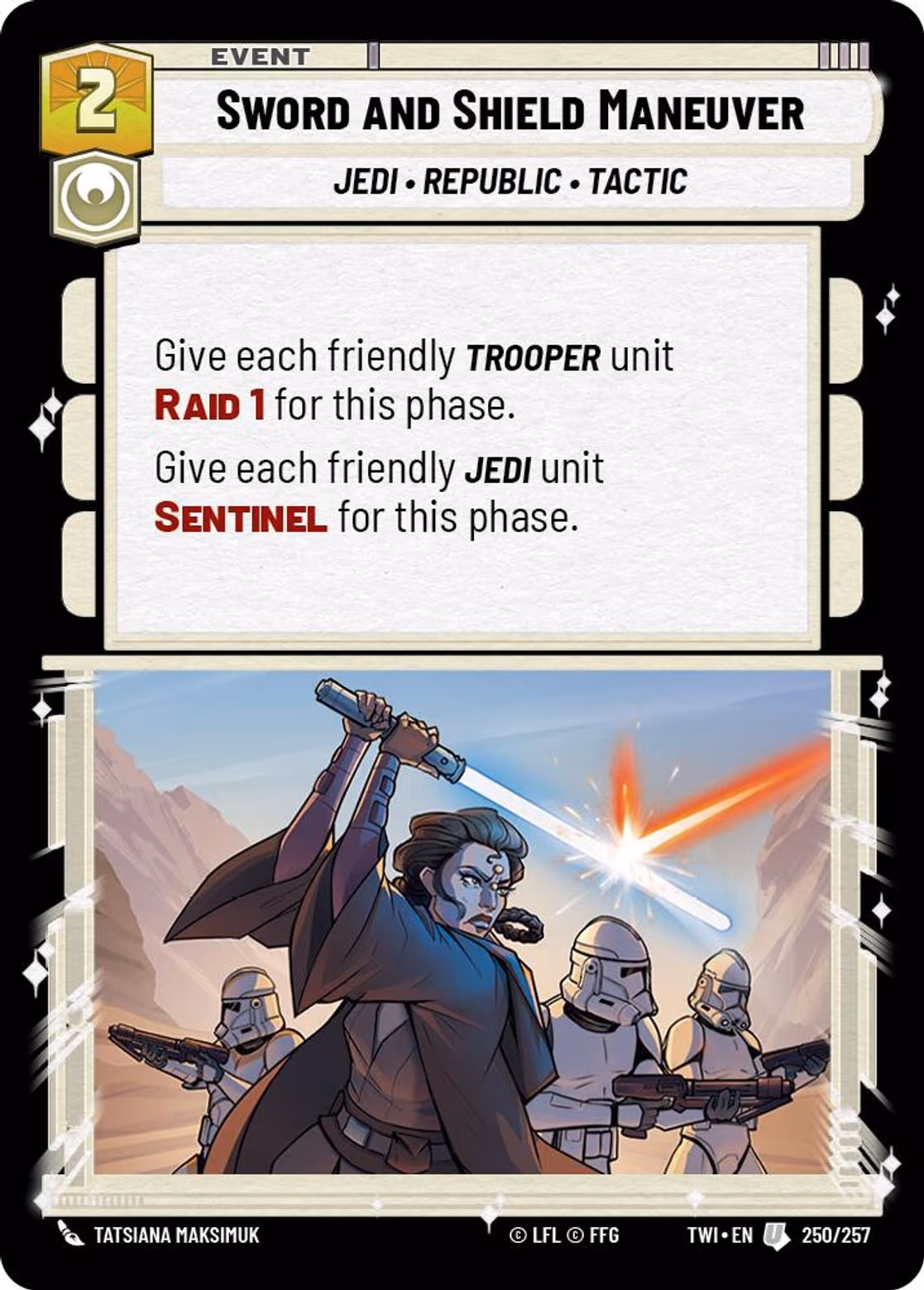 Sword and Shield Maneuver TWI-250 Star Wars Unlimited card