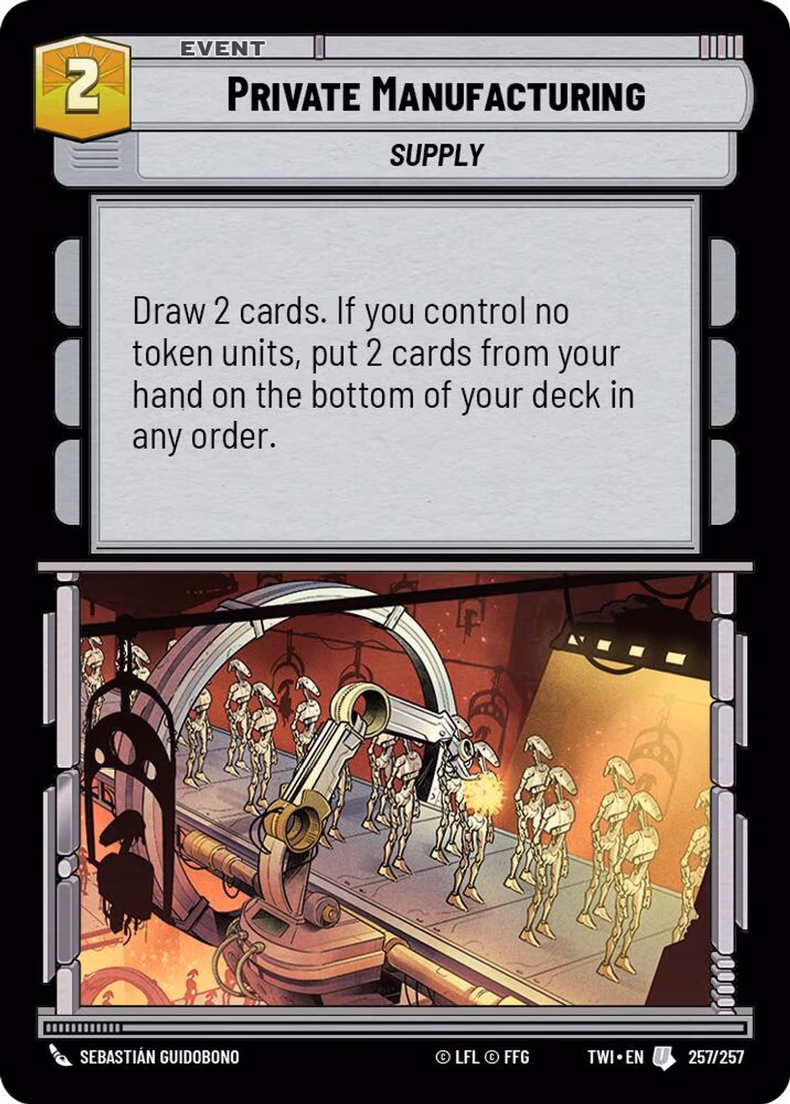Private Manufacturing TWI-257 Star Wars Unlimited card