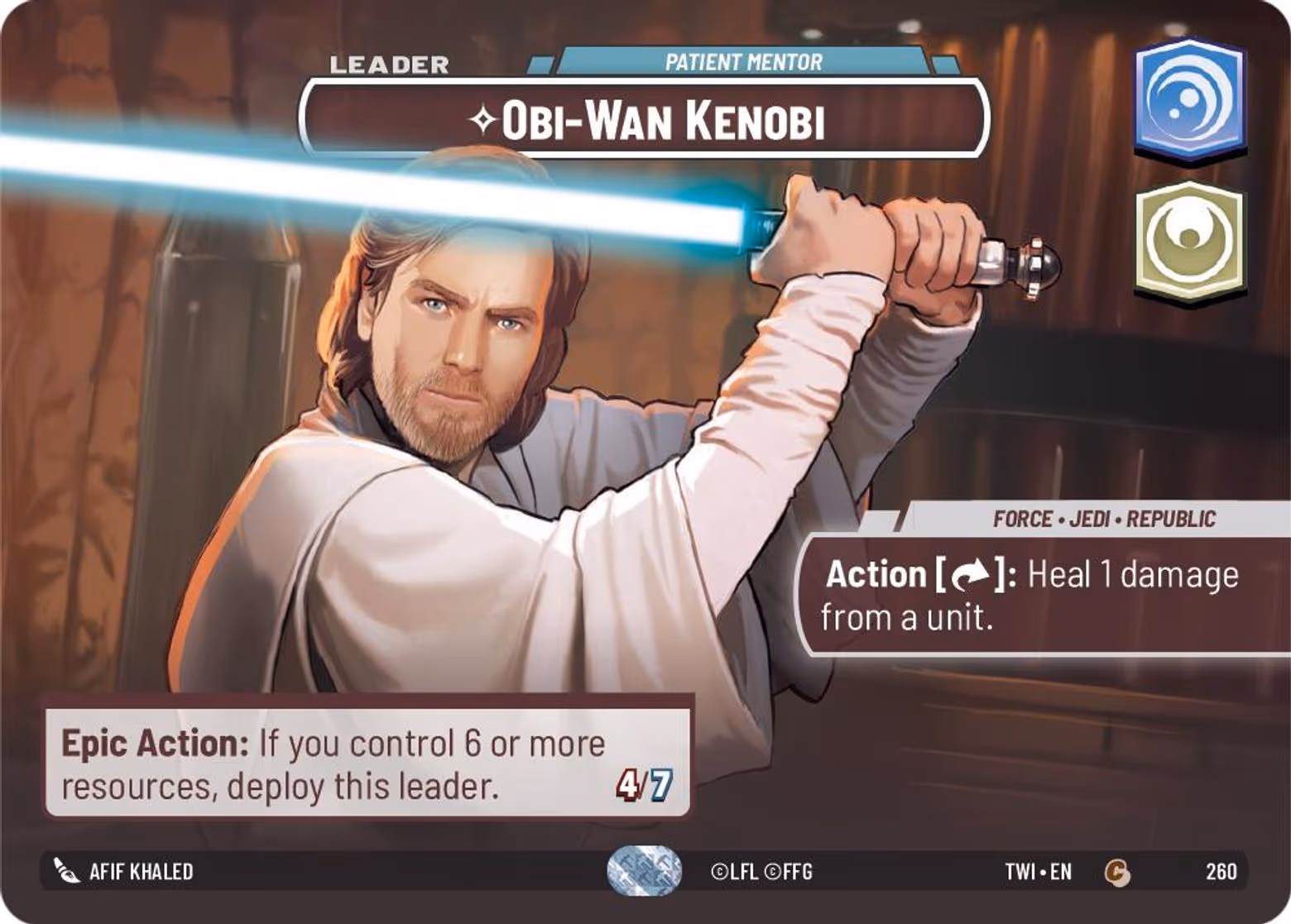 Obi-Wan Kenobi - Patient Mentor TWI-260 Showcase Star Wars Unlimited card