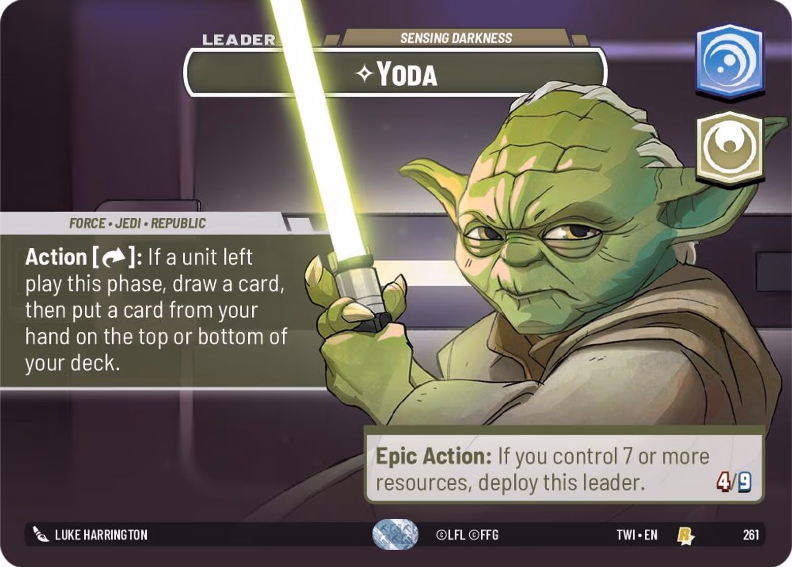 Yoda - Sensing Darkness TWI-261 Showcase Star Wars Unlimited card