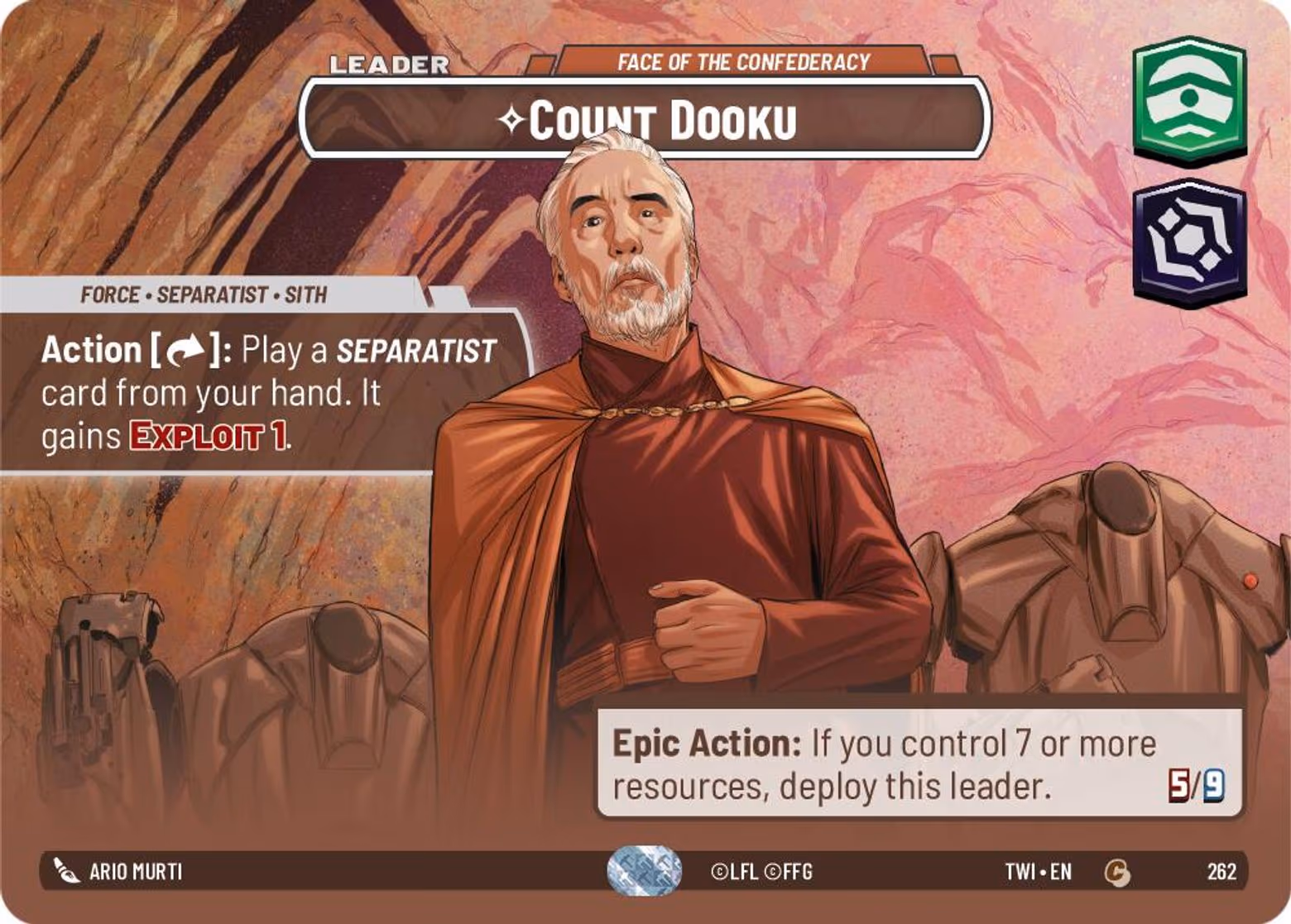 Count Dooku - Face of the Confederacy TWI-262 Showcase Star Wars Unlimited card