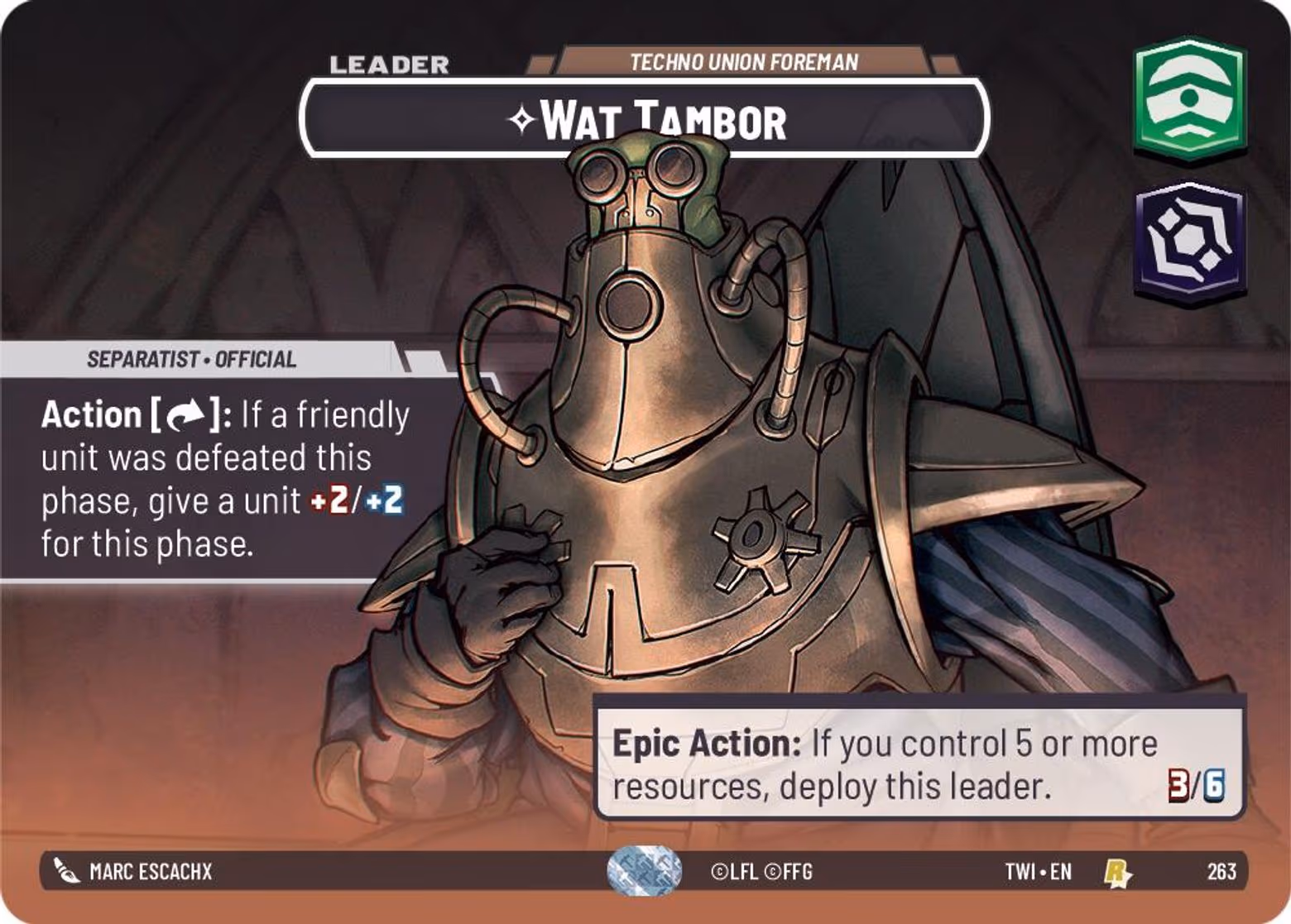 Wat Tambor - Techno Union Foreman TWI-263 Showcase Star Wars Unlimited card