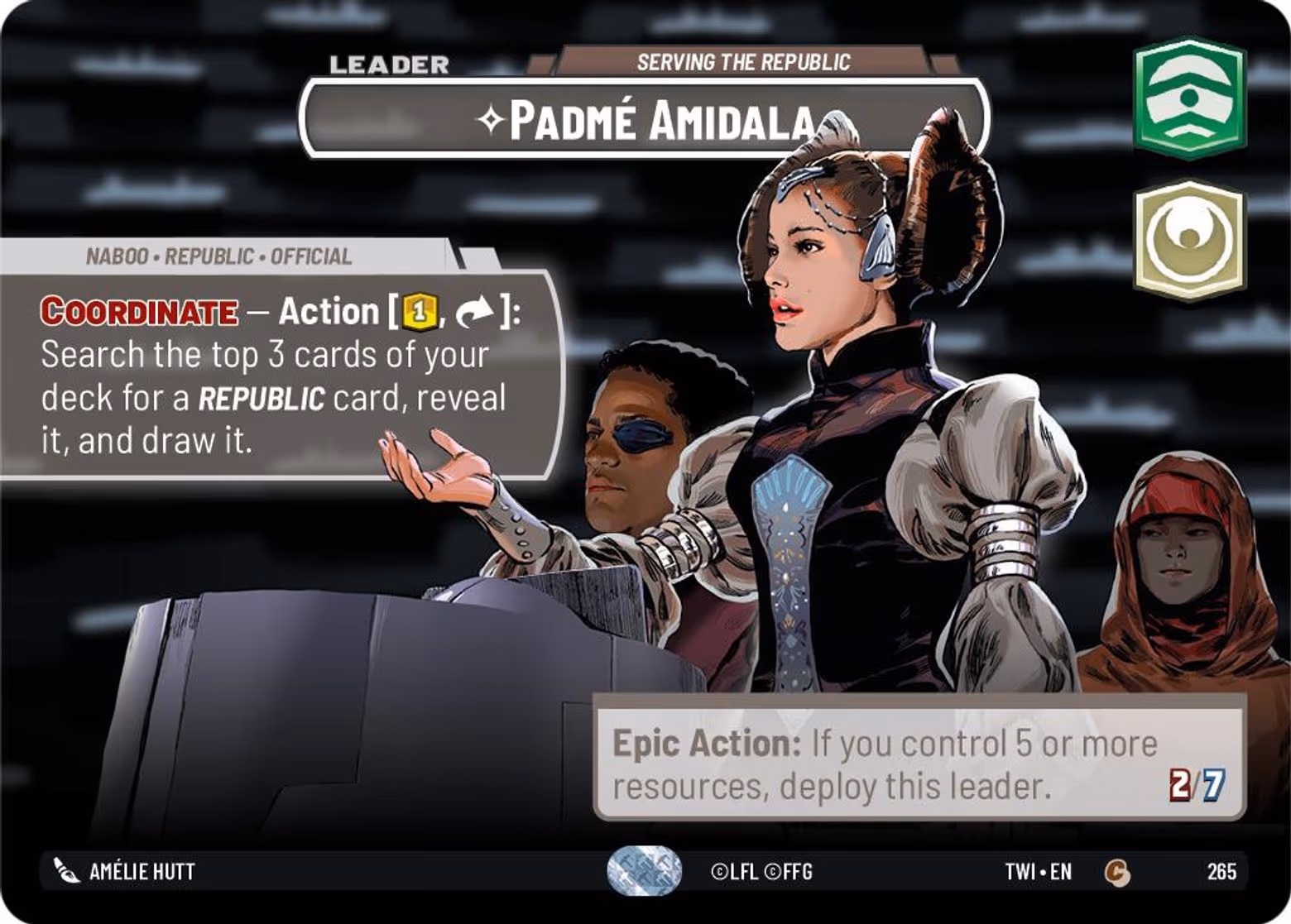 Padmé Amidala - Serving the Republic TWI-265 Showcase Star Wars Unlimited card