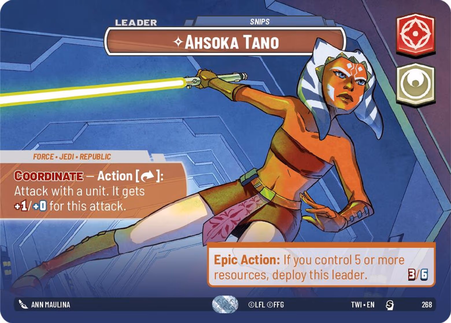 Ahsoka Tano - Snips TWI-268 Showcase Star Wars Unlimited card