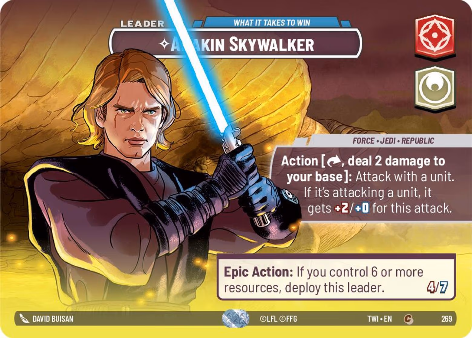 Anakin Skywalker - What it Takes to Win TWI-269 Showcase Star Wars Unlimited card