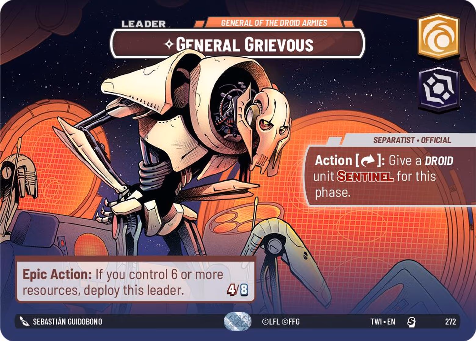 General Grievous - General of the Droid Armies TWI-272 Showcase Star Wars Unlimited card