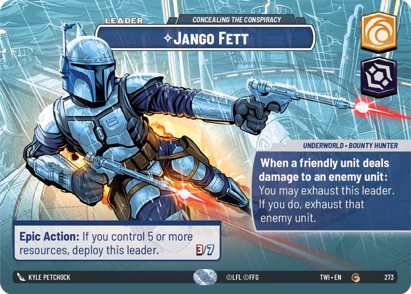 Jango Fett - Concealing the Conspiracy TWI-273 Showcase Star Wars Unlimited card