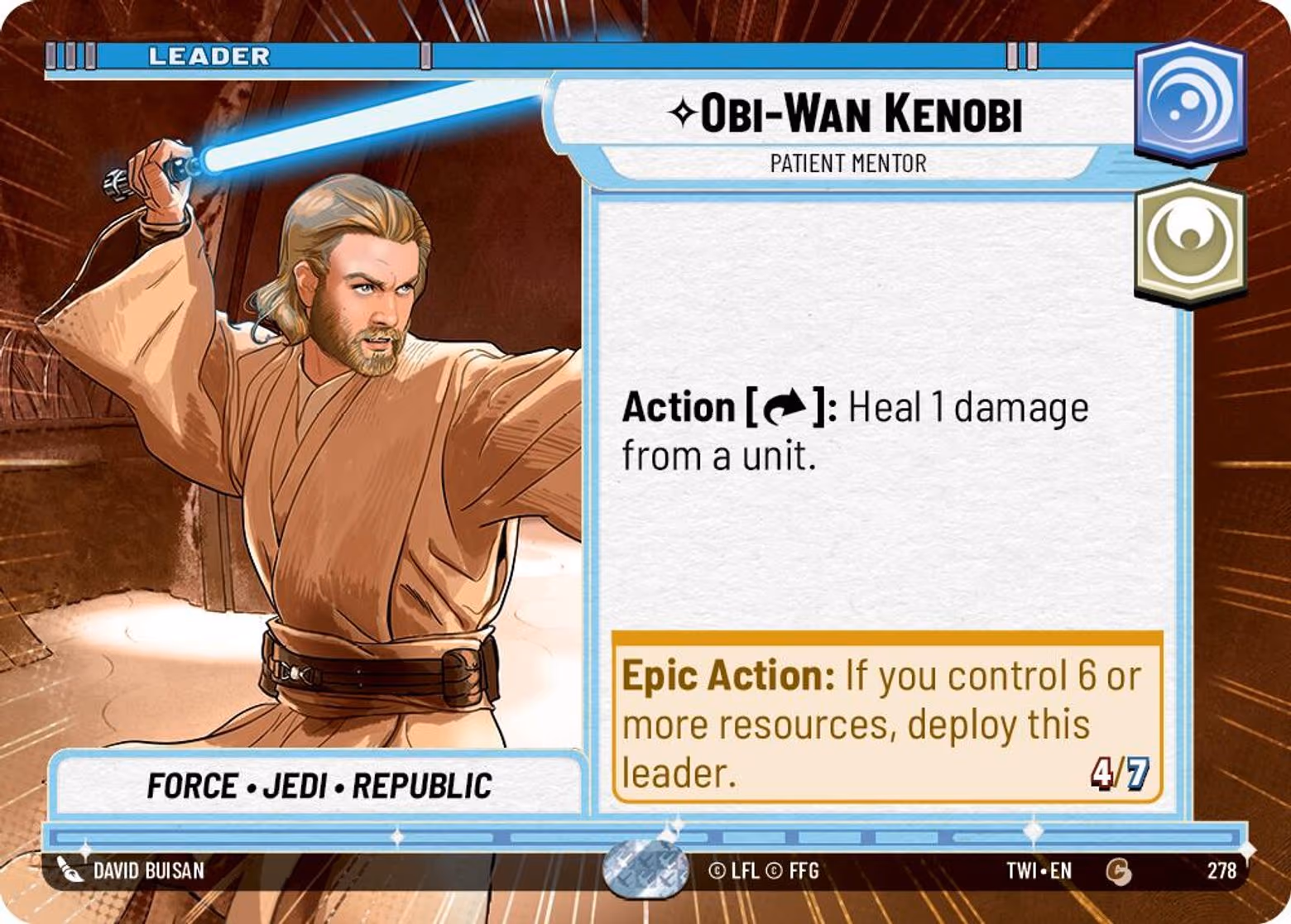 Obi-Wan Kenobi - Patient Mentor TWI-278 Hyperspace Star Wars Unlimited card