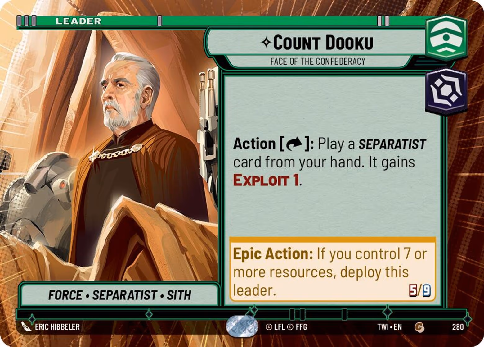 Count Dooku - Face of the Confederacy TWI-280 Hyperspace Star Wars Unlimited card