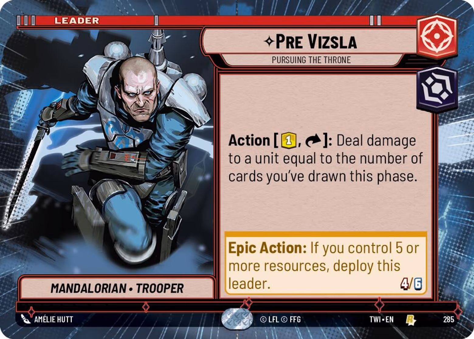 Pre Vizsla - Pursuing the Throne TWI-285 Hyperspace Star Wars Unlimited card