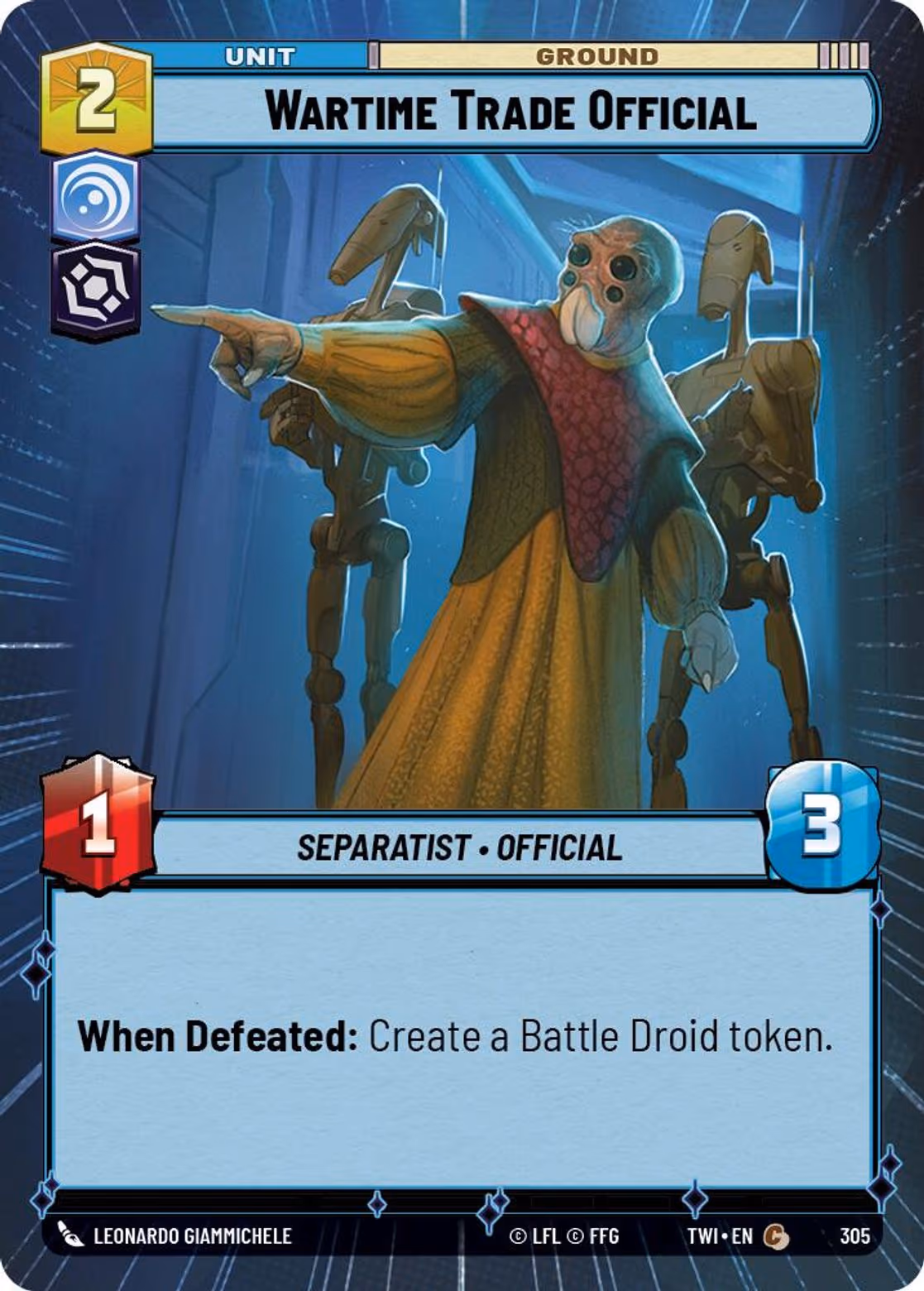 Wartime Trade Official TWI-305 Hyperspace Star Wars Unlimited card