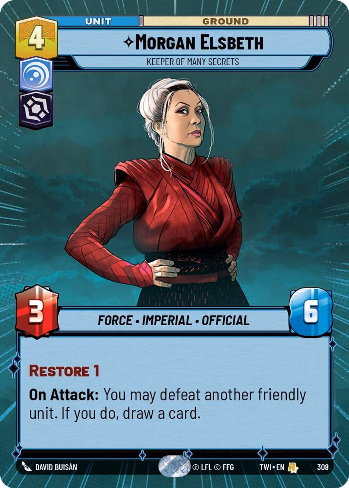 Morgan Elsbeth - Keeper of Many Secrets TWI-308 Hyperspace Star Wars Unlimited card