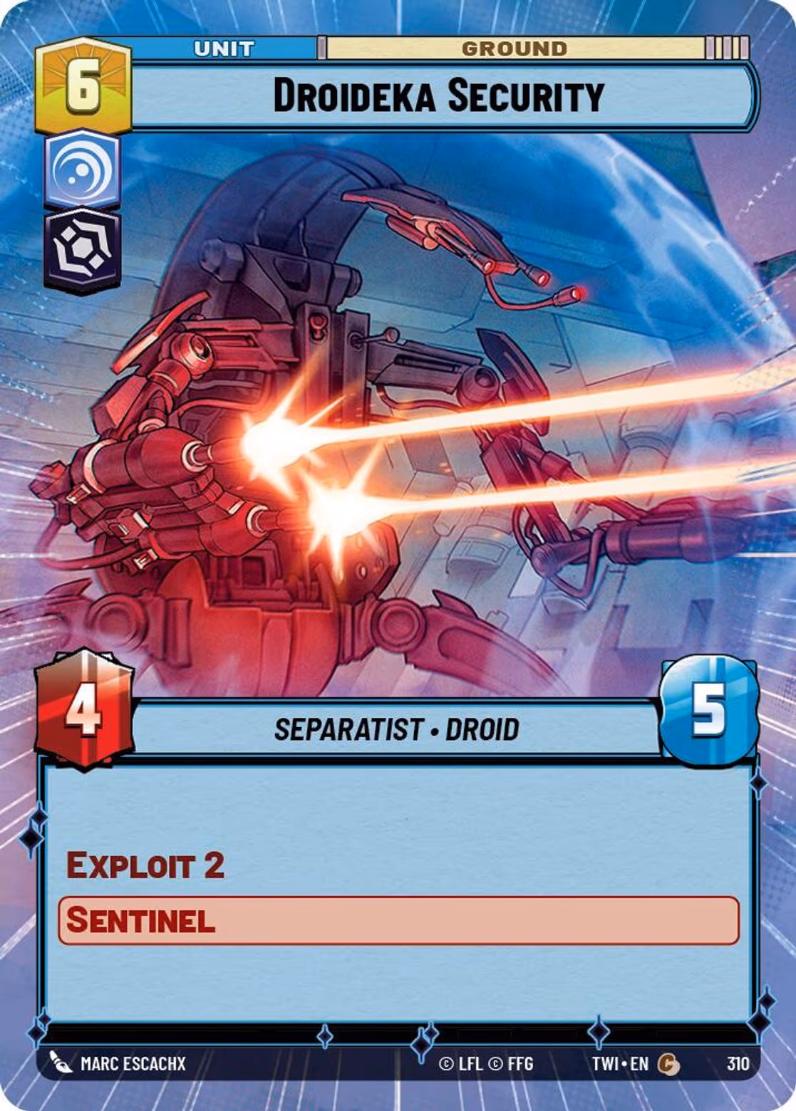 Droideka Security TWI-310 Hyperspace Star Wars Unlimited card