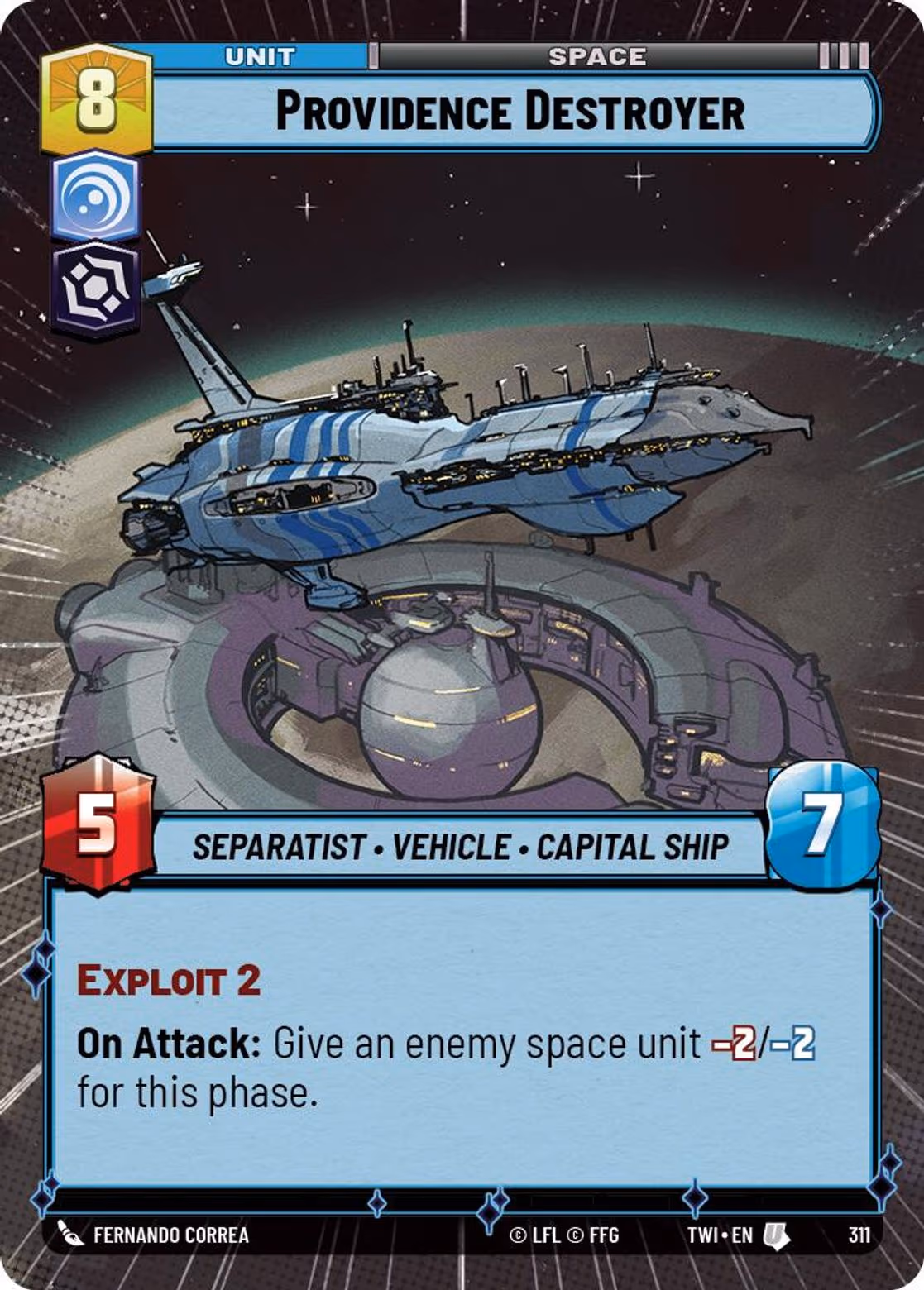 Providence Destroyer TWI-311 Hyperspace Star Wars Unlimited card