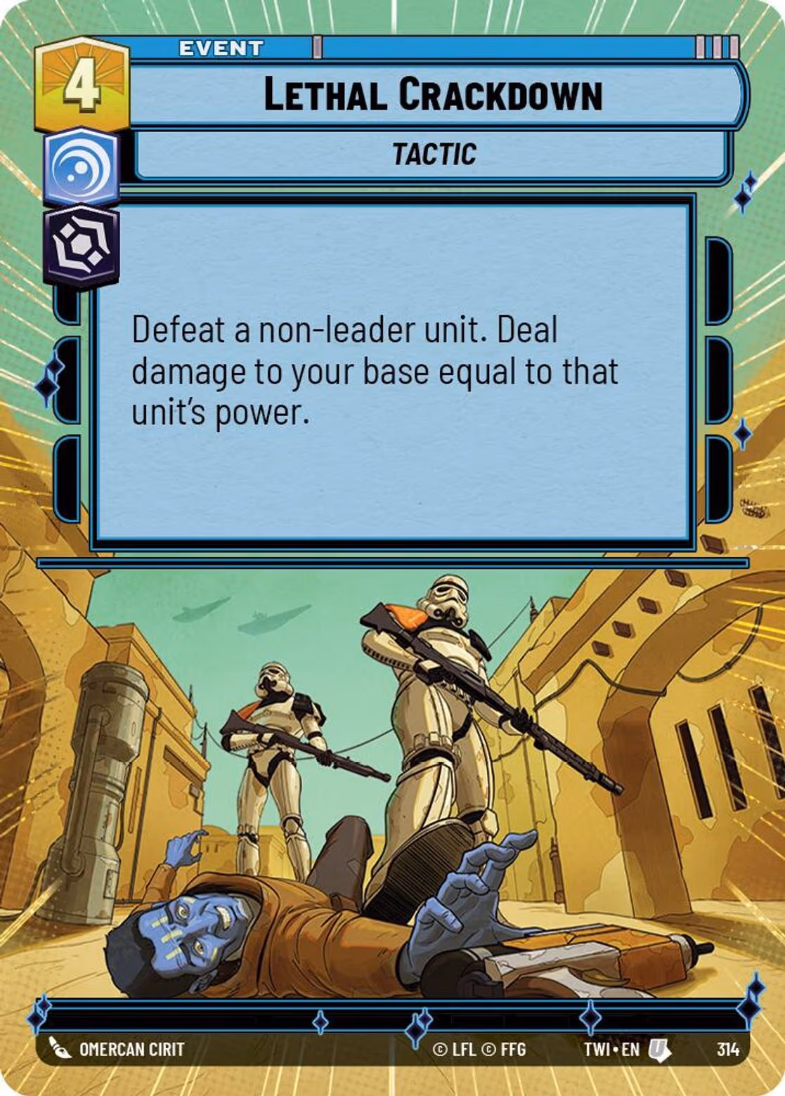 Lethal Crackdown TWI-314 Hyperspace Star Wars Unlimited card