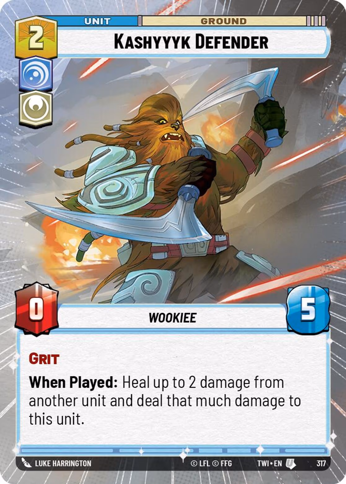 Kashyyyk Defender TWI-317 Hyperspace Star Wars Unlimited card