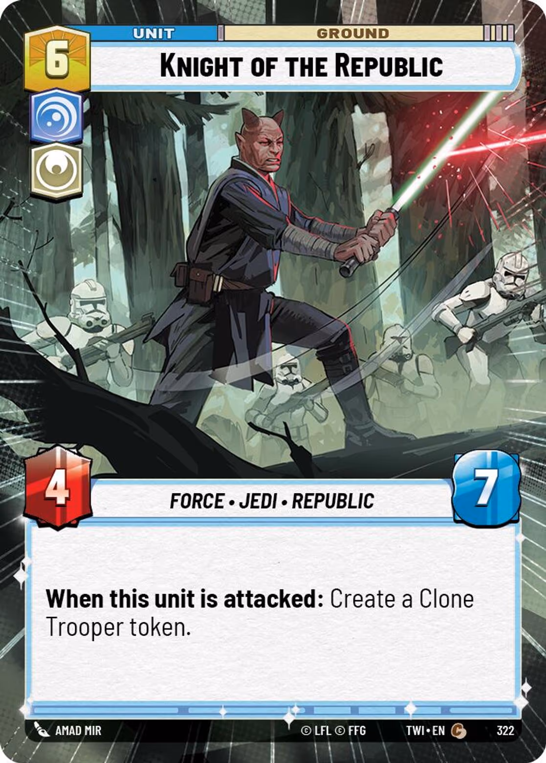Knight of the Republic TWI-322 Hyperspace Star Wars Unlimited card