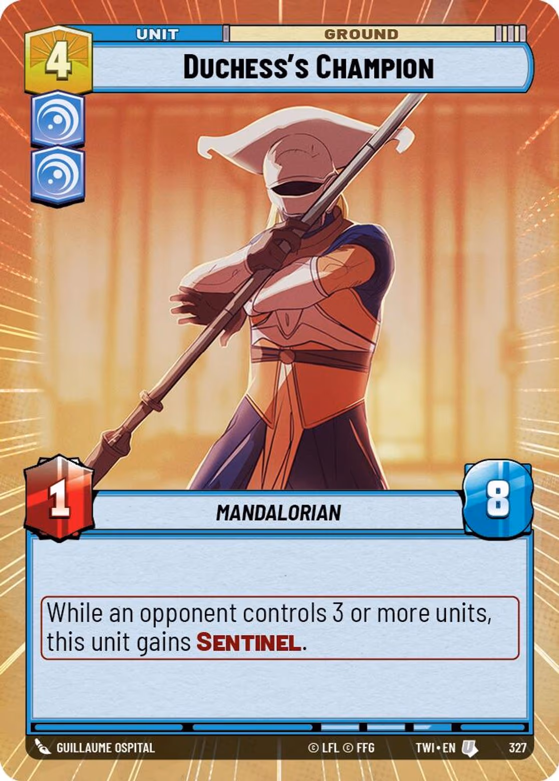 Duchess's Champion TWI-327 Hyperspace Star Wars Unlimited card