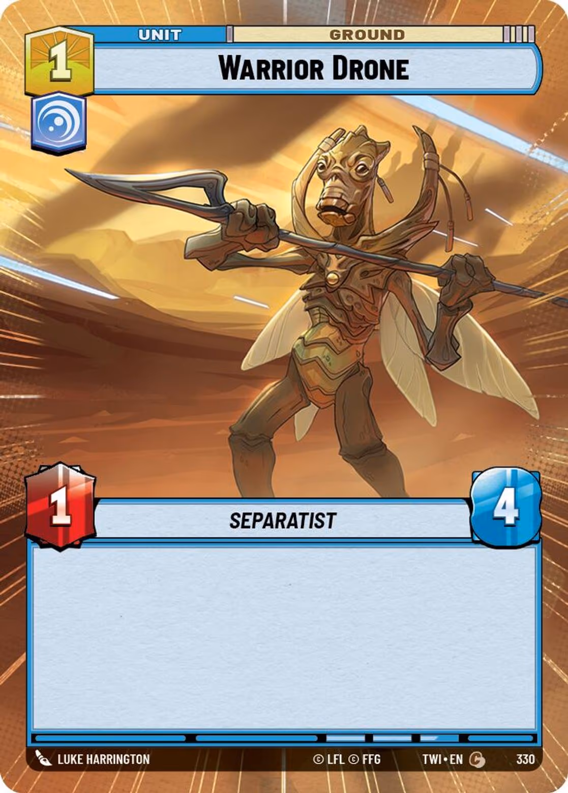 Warrior Drone TWI-330 Hyperspace Star Wars Unlimited card
