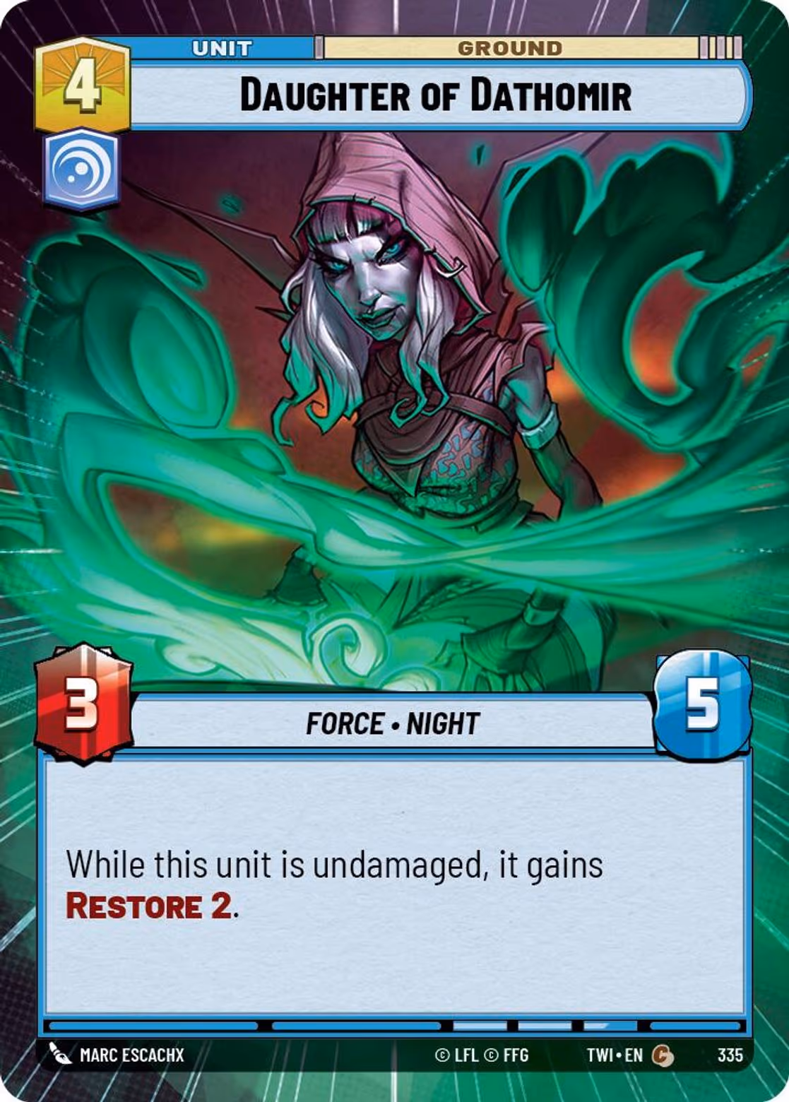 Daughter of Dathomir TWI-335 Hyperspace Star Wars Unlimited card