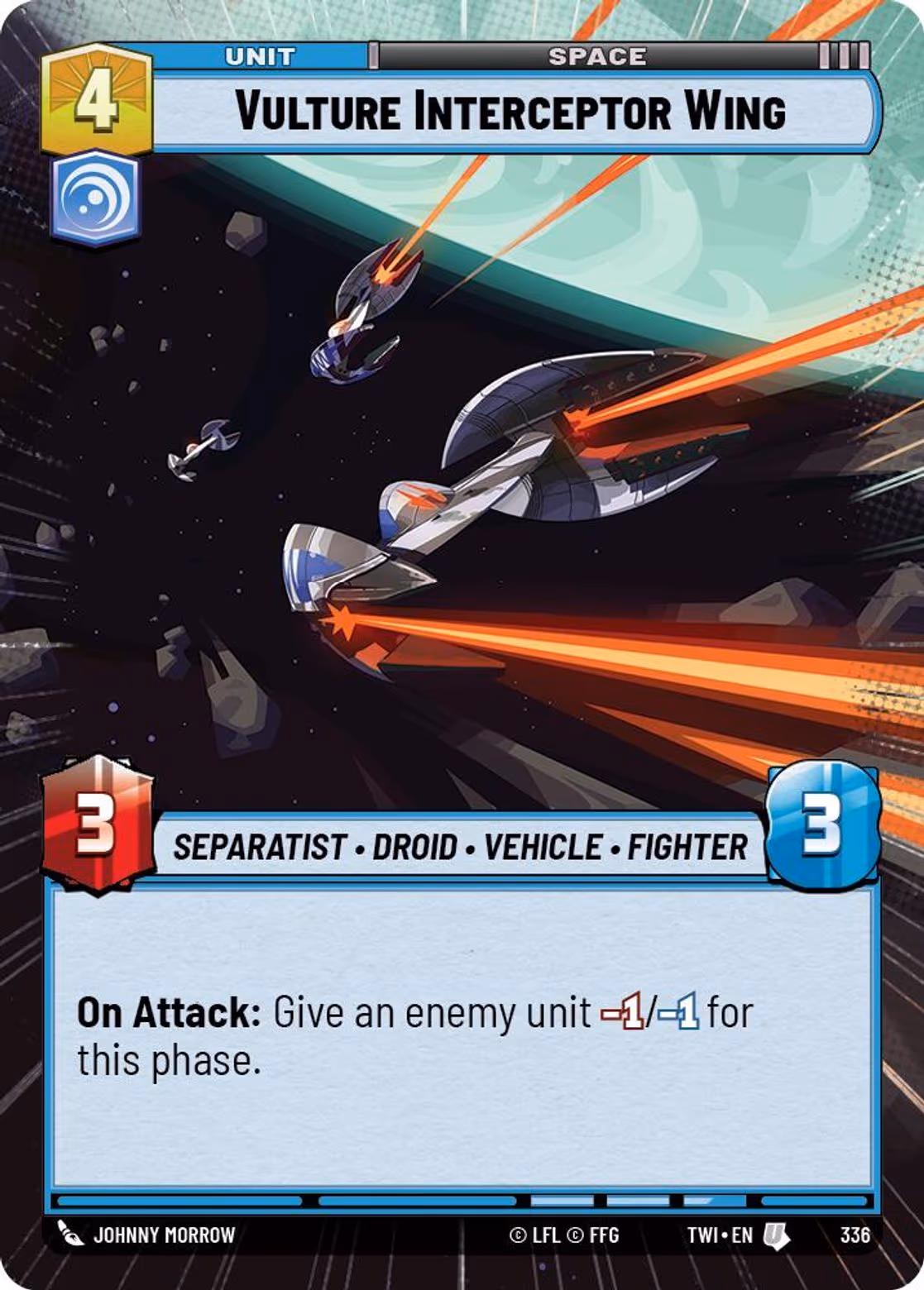 Vulture Interceptor Wing TWI-336 Hyperspace Star Wars Unlimited card
