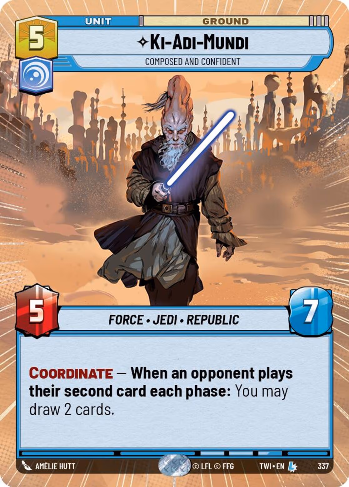 Ki-Adi-Mundi - Composed and Confident TWI-337 Hyperspace Star Wars Unlimited card