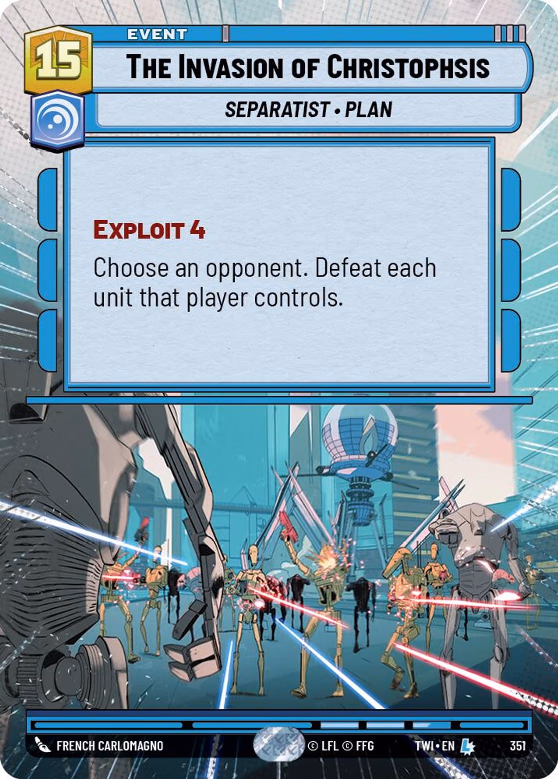 The Invasion of Christophsis TWI-351 Hyperspace Star Wars Unlimited card