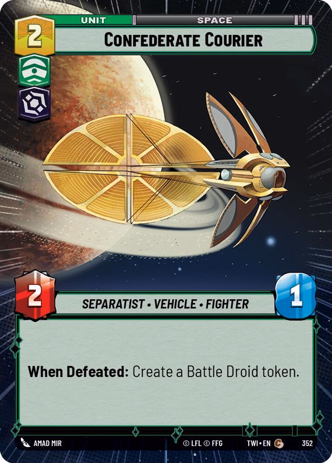 Confederate Courier TWI-352 Hyperspace Star Wars Unlimited card