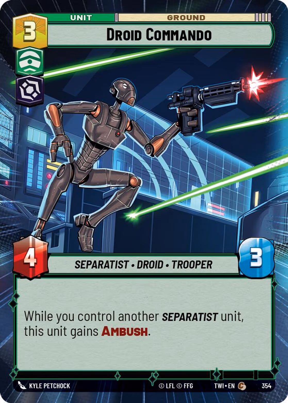 Droid Commando TWI-354 Hyperspace Star Wars Unlimited card