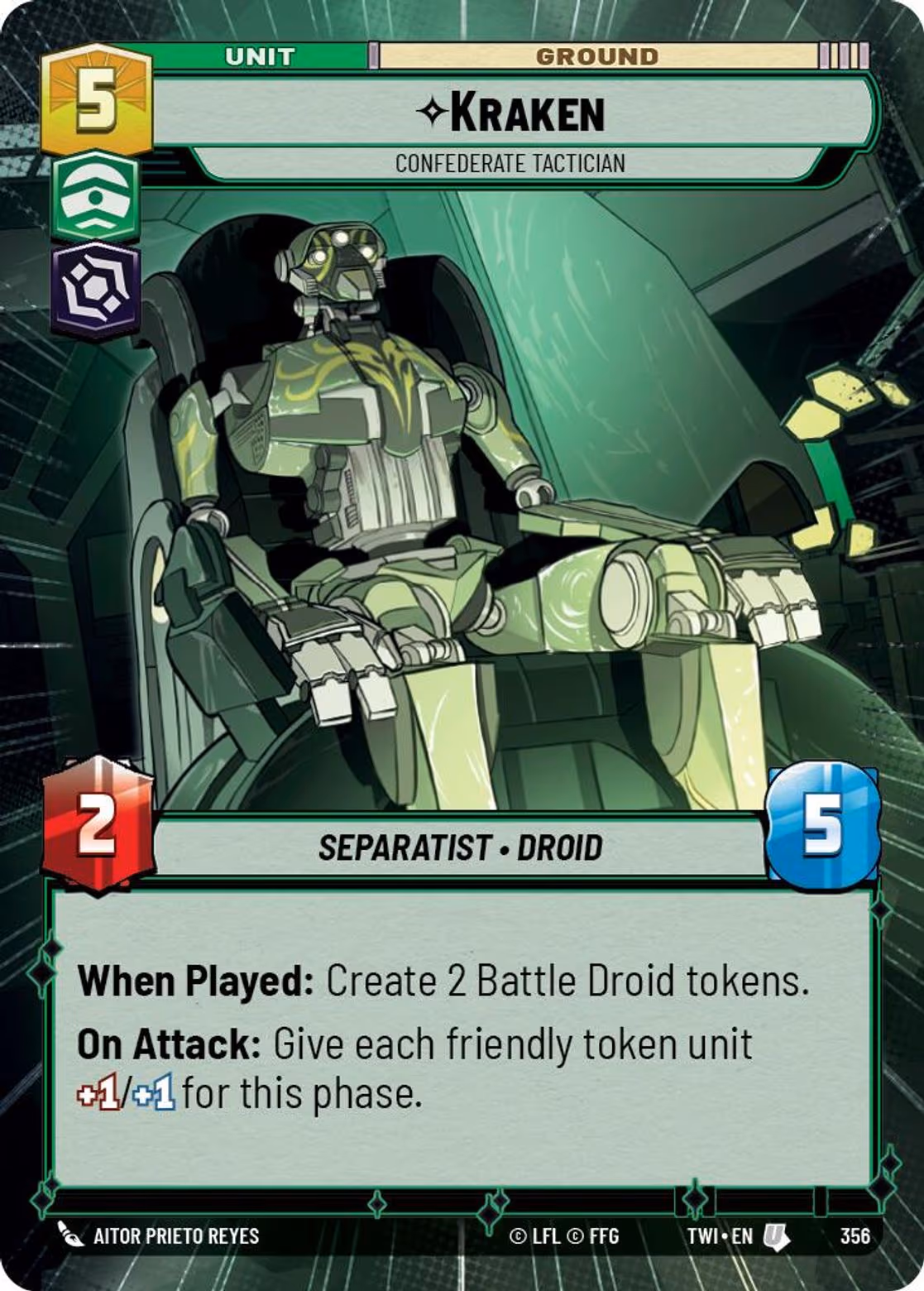 Kraken - Confederate Tactician TWI-356 Hyperspace Star Wars Unlimited card