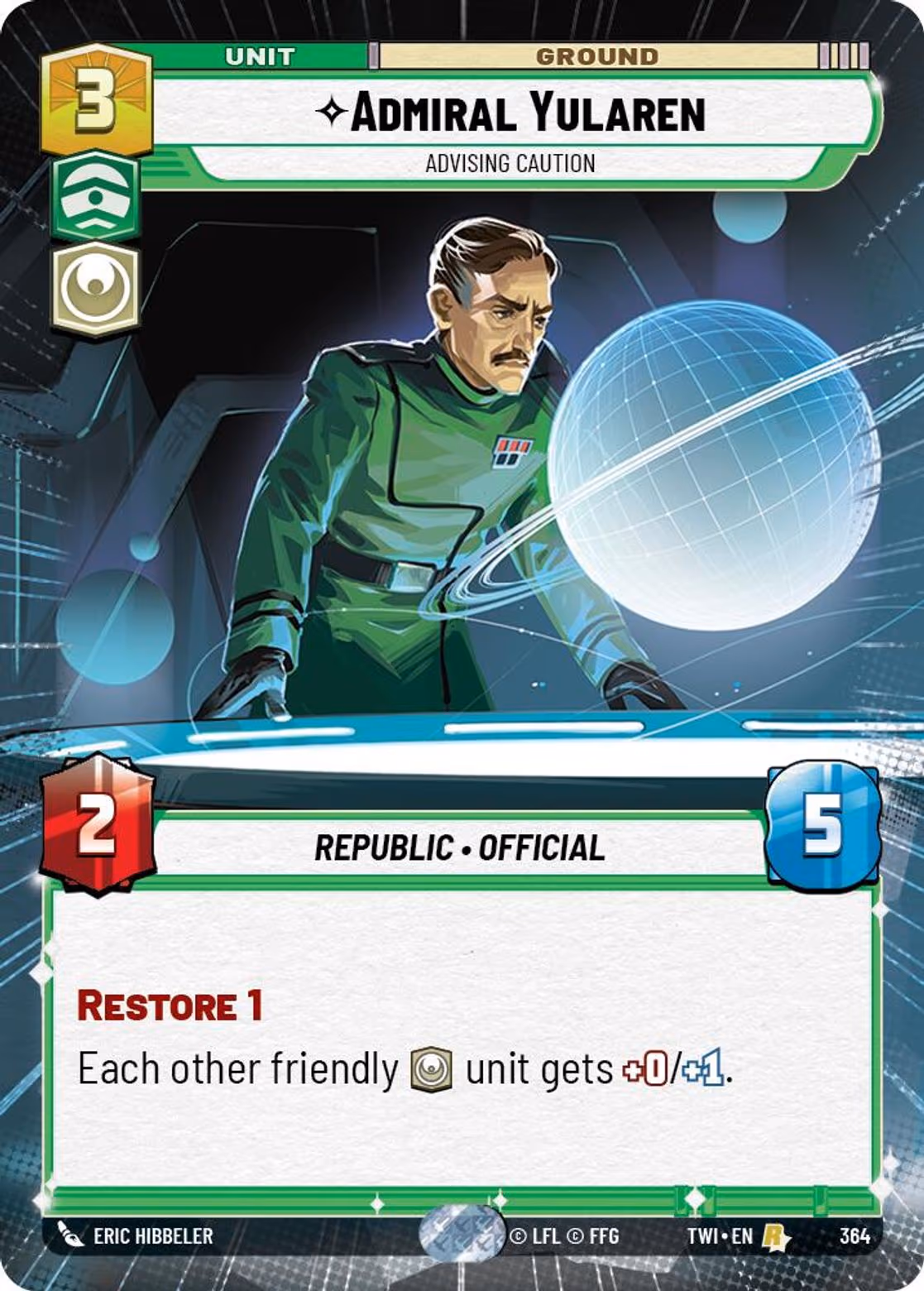 Admiral Yularen - Advising Caution TWI-364 Hyperspace Star Wars Unlimited card