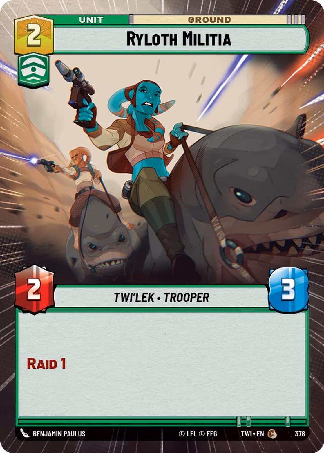 Ryloth Militia TWI-378 Hyperspace Star Wars Unlimited card