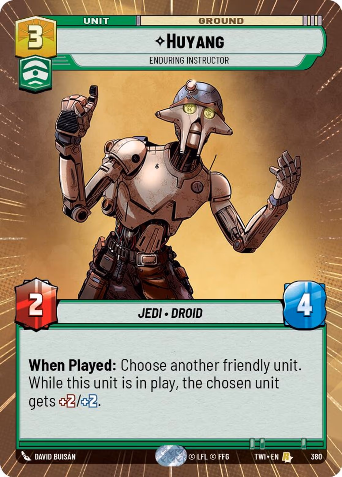 Huyang - Enduring Instructor TWI-380 Hyperspace Star Wars Unlimited card