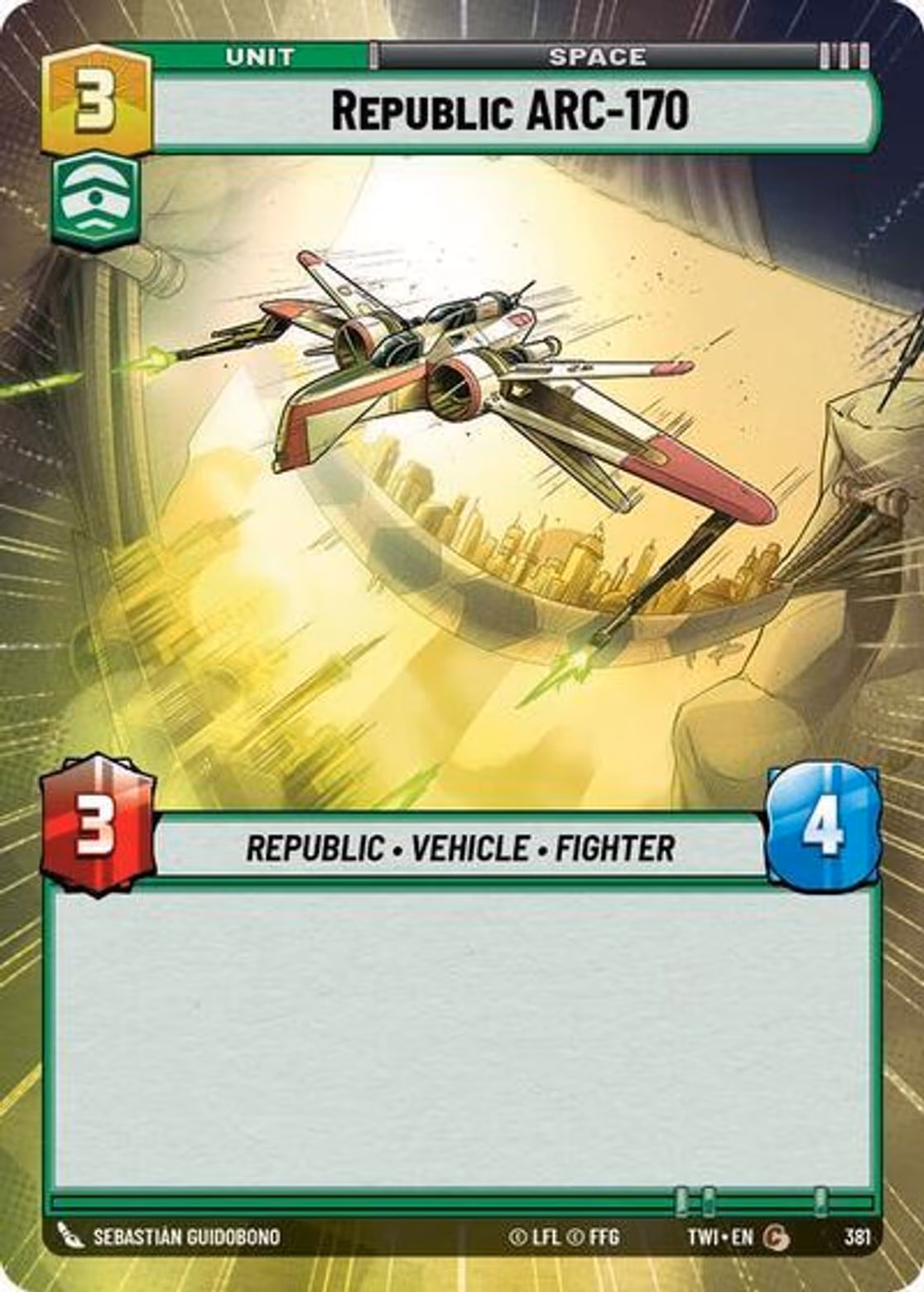Republic ARC-170 TWI-381 Hyperspace Star Wars Unlimited card
