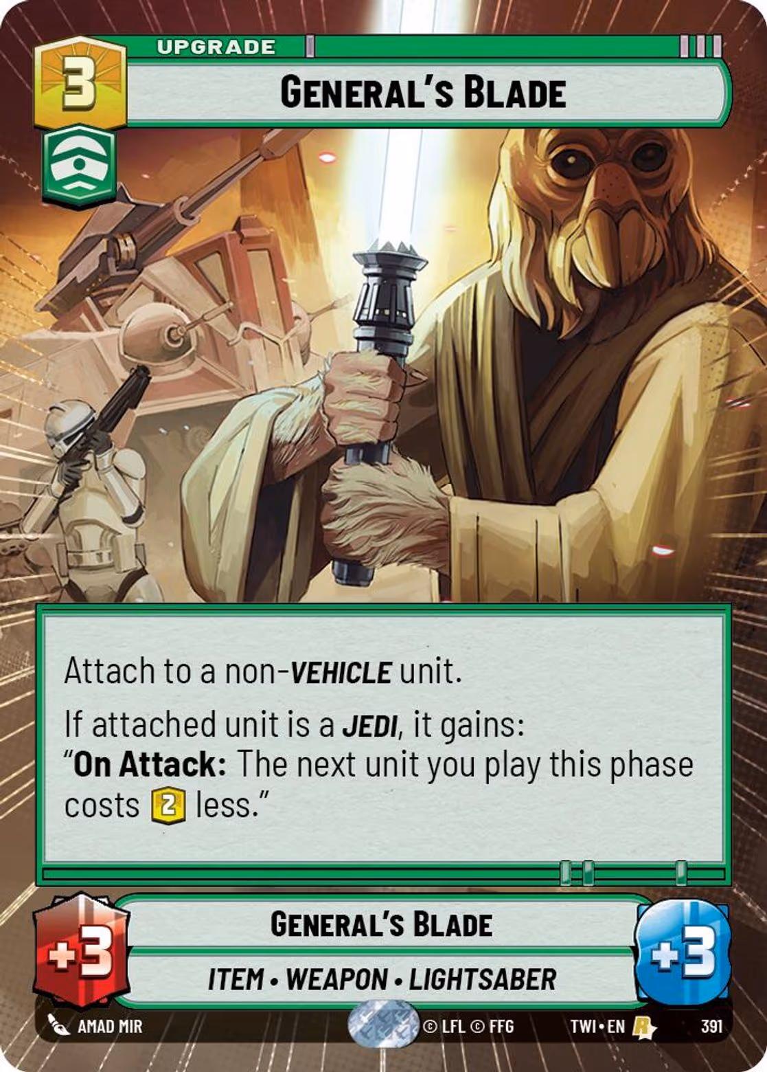 General's Blade TWI-391 Hyperspace Star Wars Unlimited card