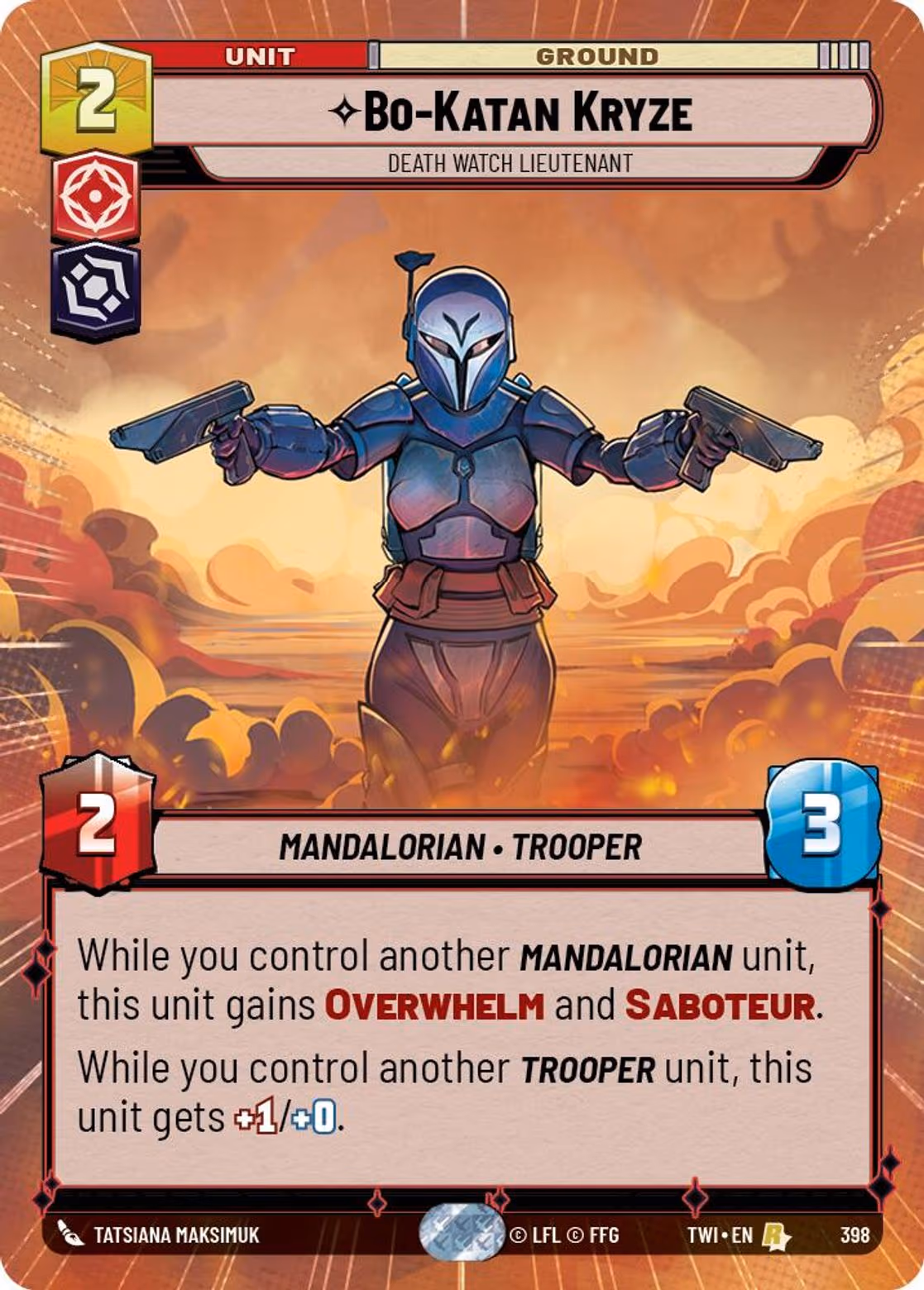 Bo-Katan Kryze - Death Watch Lieutenant TWI-398 Hyperspace Star Wars Unlimited card